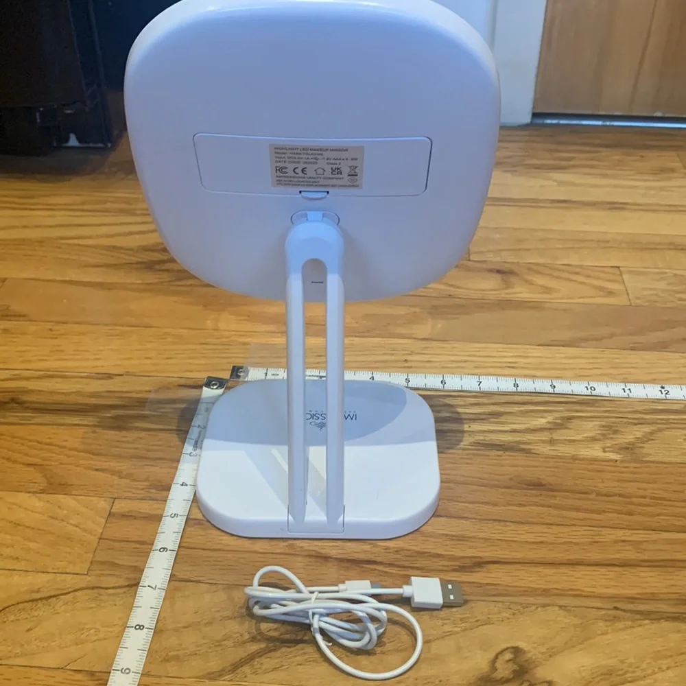 Light up, lightweight, white, led mirror with usb plug in
